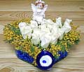 9 adet beyaz gül oyuncak  Aydın incir çiçek internetten çiçek siparişi 