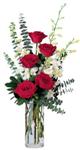  Aydın incir çiçek online çiçek gönderme sipariş  cam yada mika vazoda 5 adet kirmizi gül